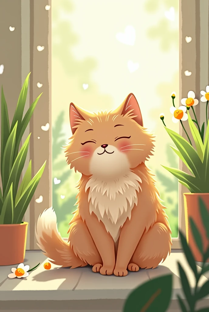Cat illustration heartwarming healing