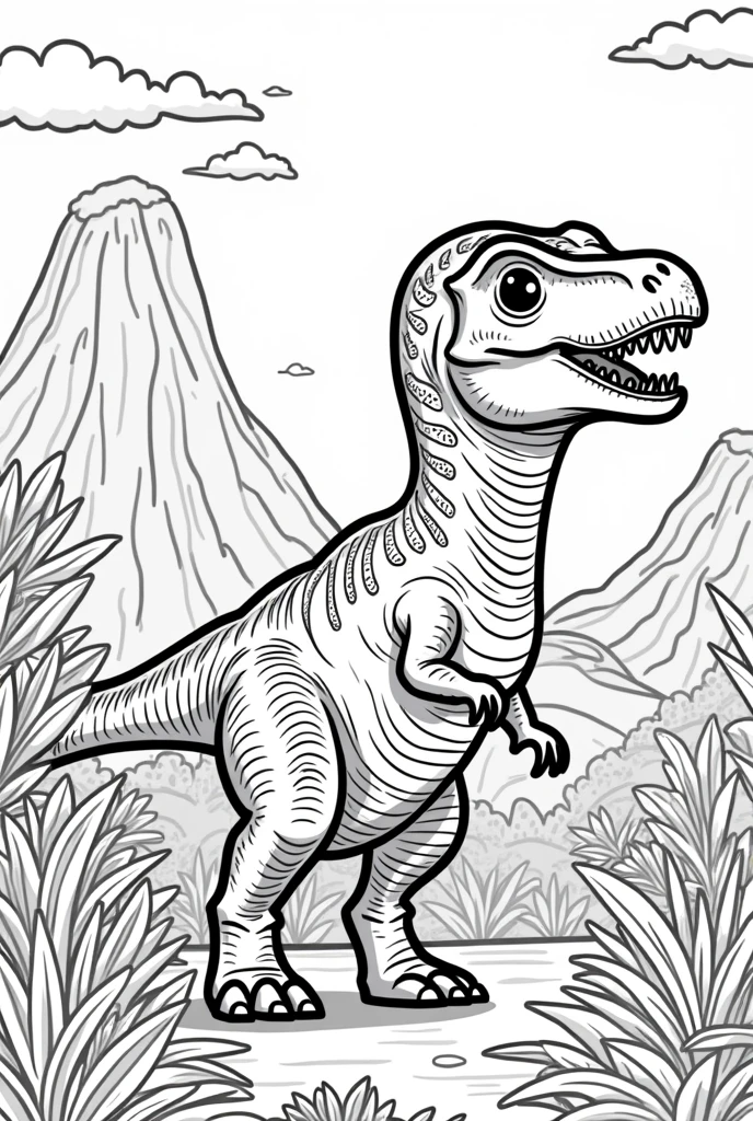 Create 20 coloring pages for children with the theme dinosaurs