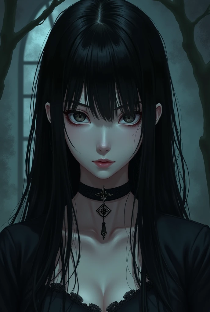 Anime black theme girl
