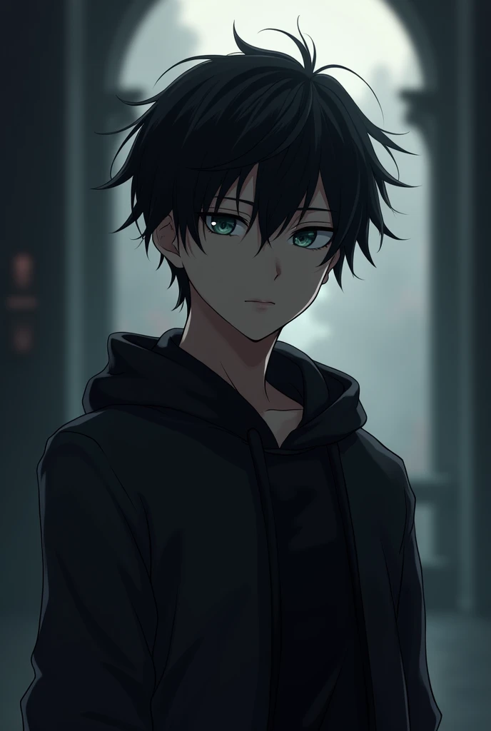 Anime  boy in black theme