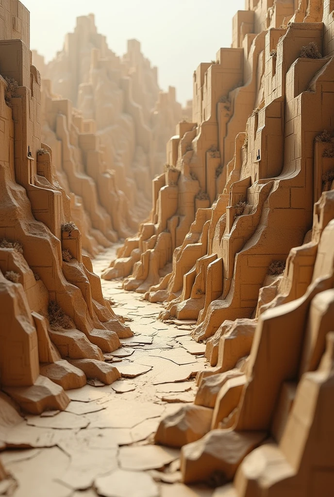 3D Terrain made of cardboard and paper