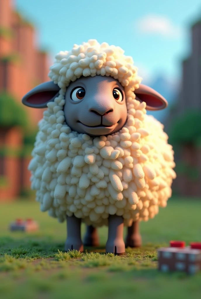 Minecraft one sheep playing roblox and become half roblox sheep and half Minecraft sheep