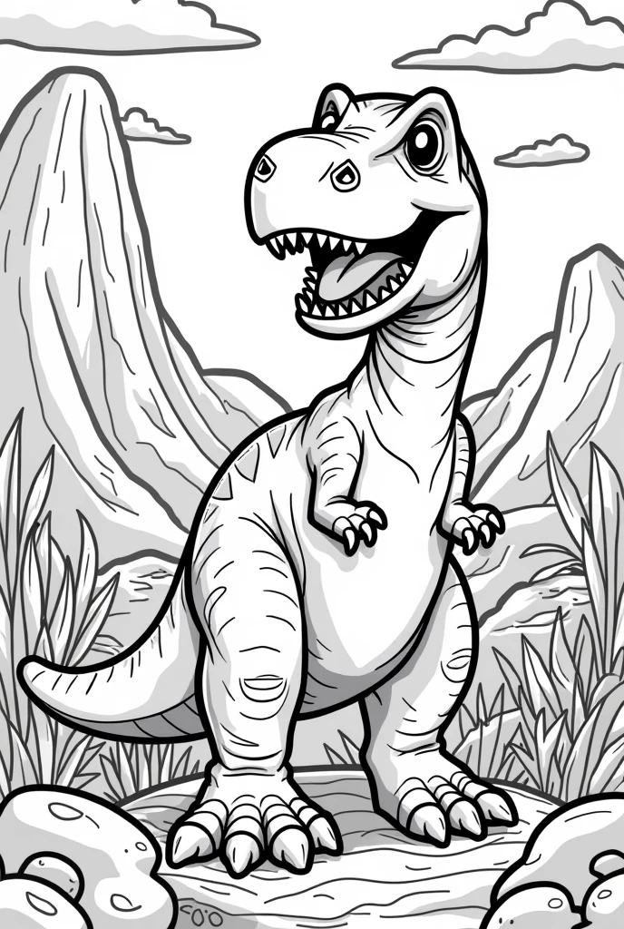 Create 20 coloring pages for children with the theme dinosaurs