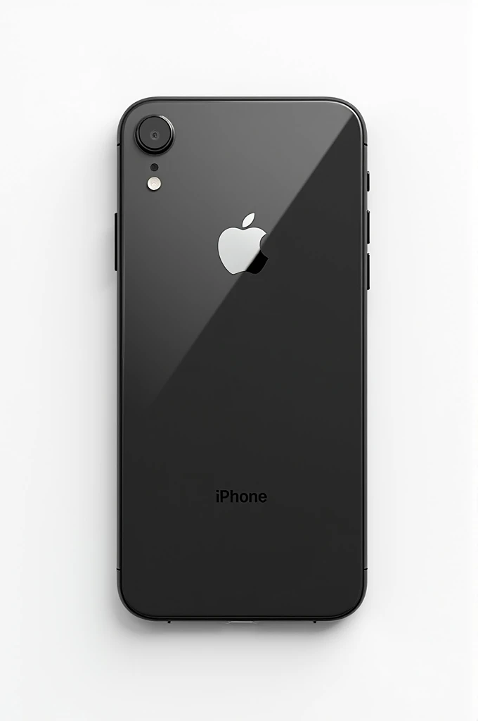 iphone xr with black color in white background, included logo and iphone writing.