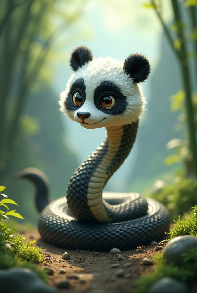 snake with panda
