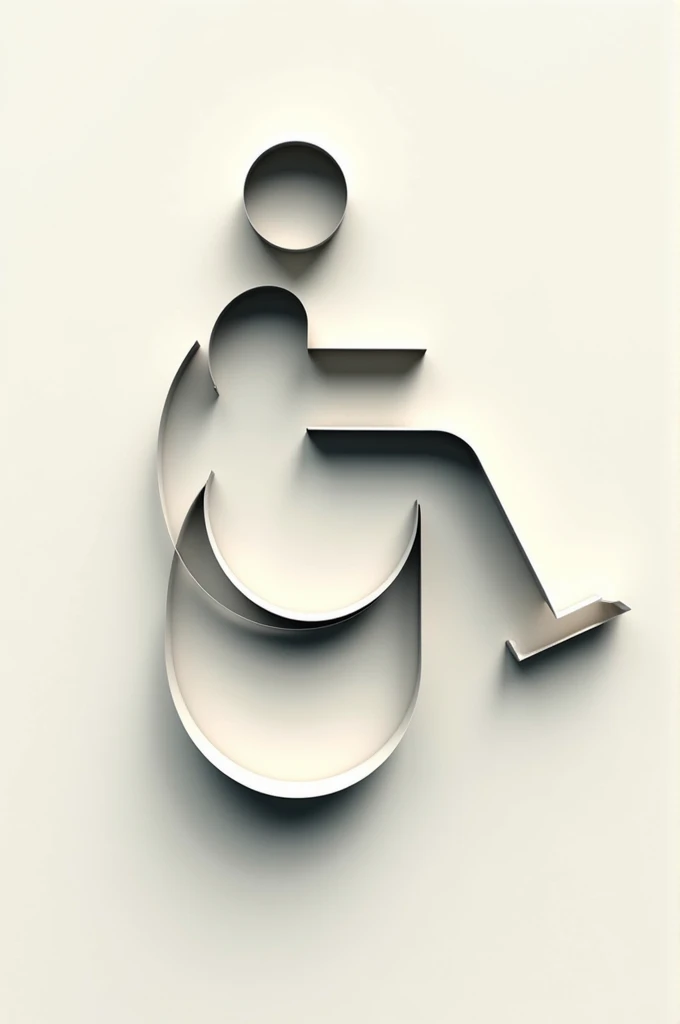 Make a typogram of the letter G but in the shape of someone in a wheelchair