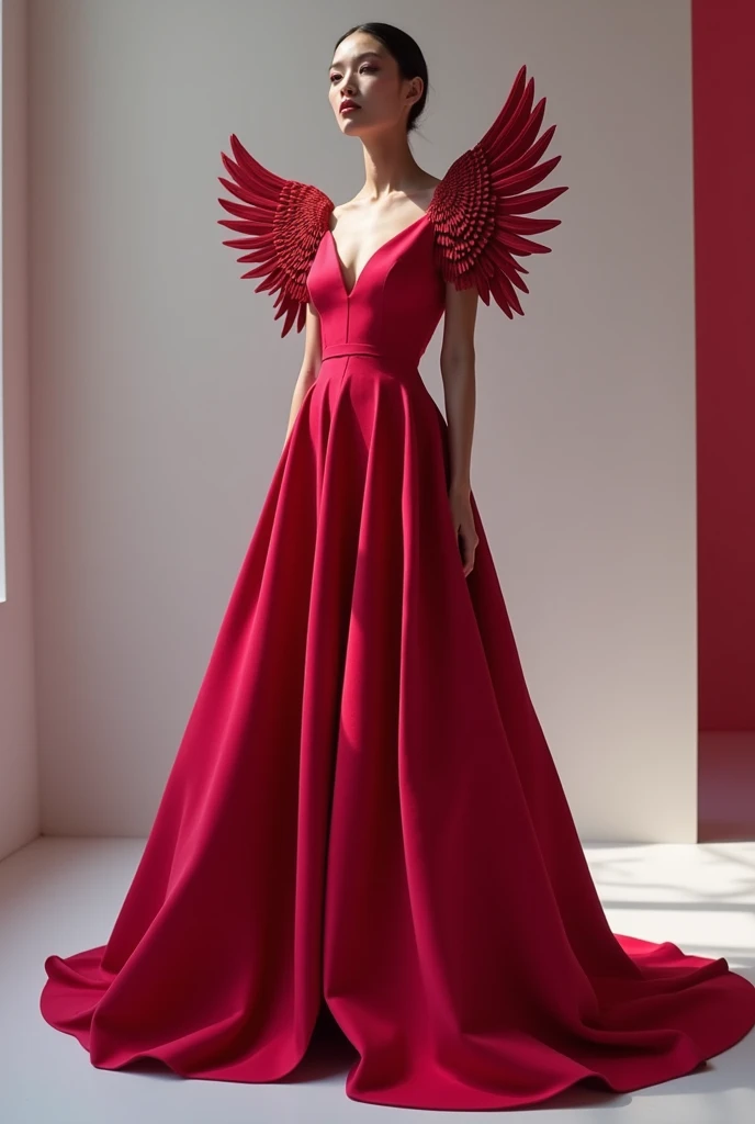 Empire cut dress, winged costura, rosa 
