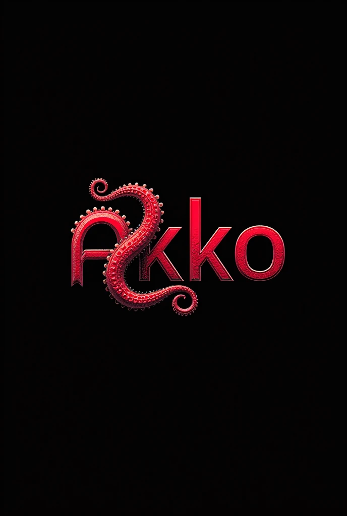 create a black background and put the name AKKOTECH with AKKO in the shape of red octopus tentacles the normal TECH black background without octopus