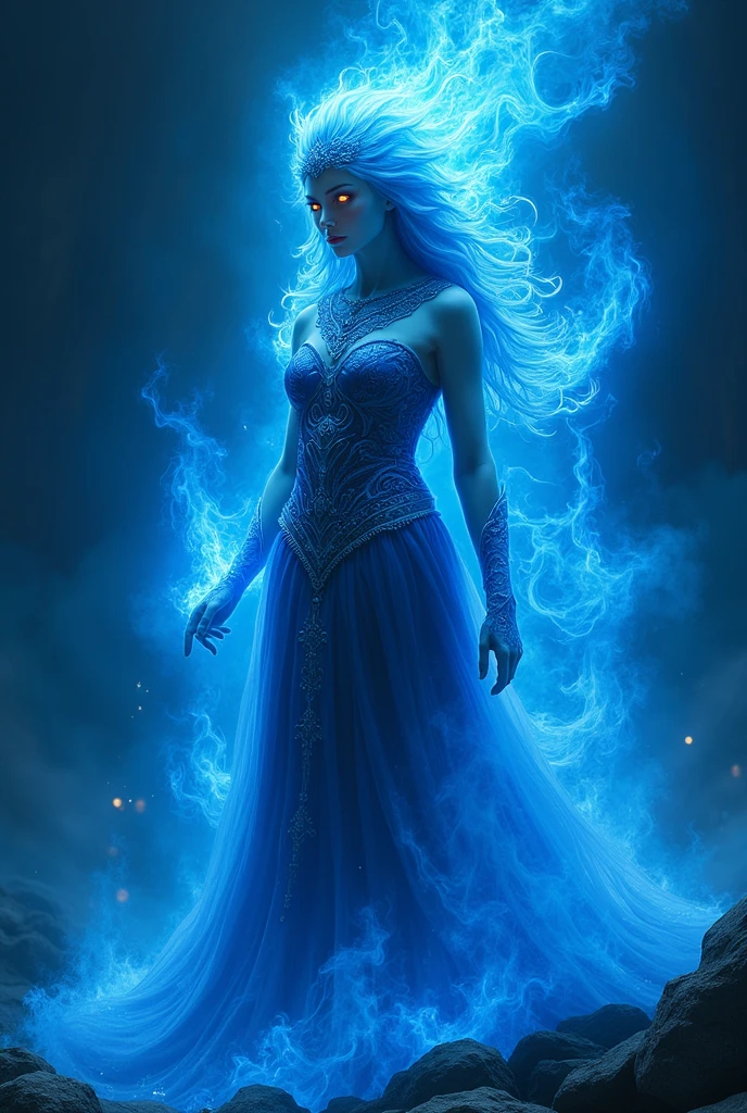 [Redraw] Goddess Blooming-Flame: Blue Flame of Primordial Darkness