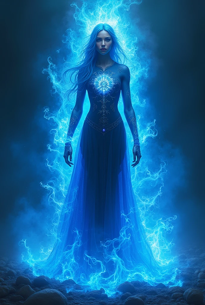 [Redraw] Goddess Blooming-Flame: Blue Flame of Primordial Darkness