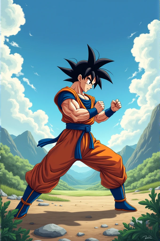 One day goku doing his practice