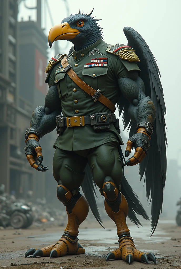 bird man in military uniform