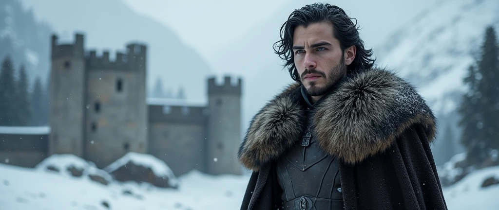 young man Jon Snow - bastard of Lord Winterfell Eddard Stark