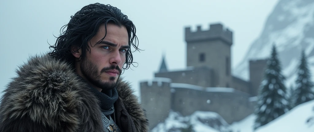 young man Jon Snow - bastard of Lord Winterfell Eddard Stark