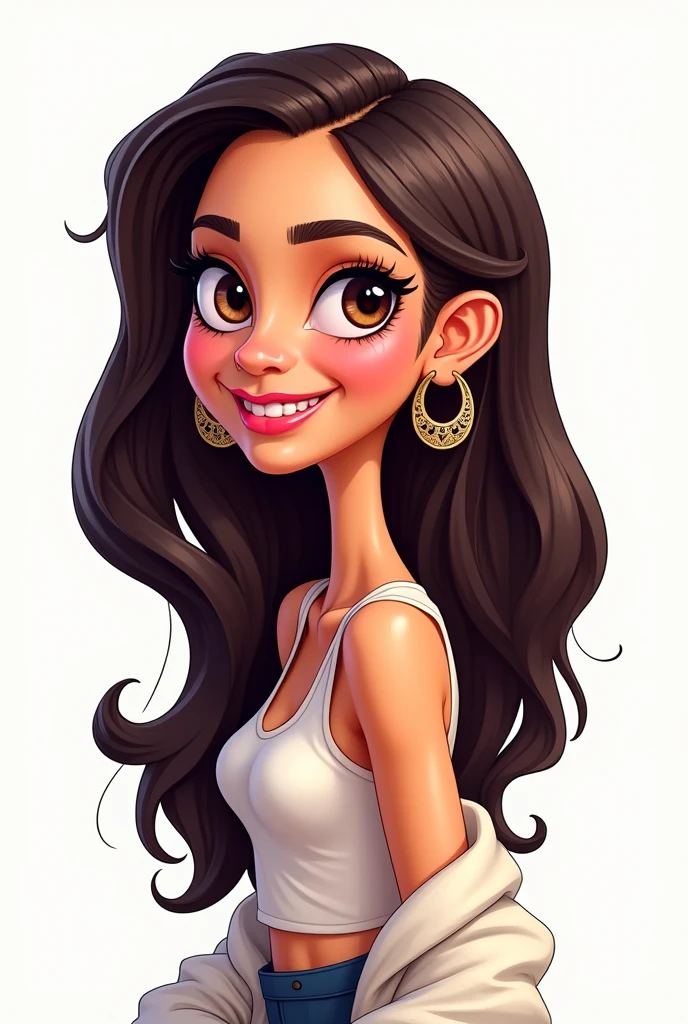 Cartoon of actress Deepika Padukone in white background