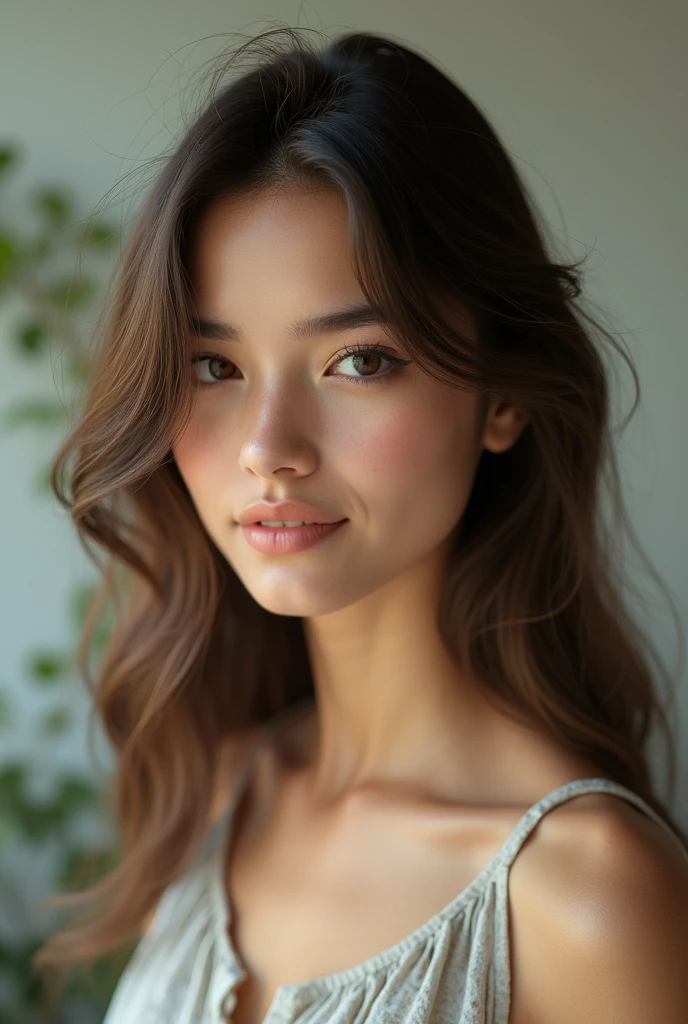 Je vais creer une photo sur les reseau d’une fille peux tu me donner des photos d’une fille brune jolie mais assez naturel j’zi. Eosin que ca se voit le mokns possible que c’est une ia comme une vrai photo