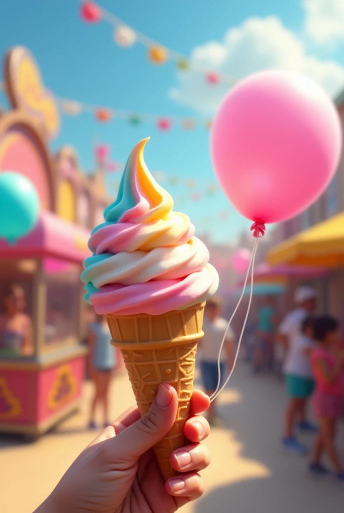 Ice cream with a free balloon