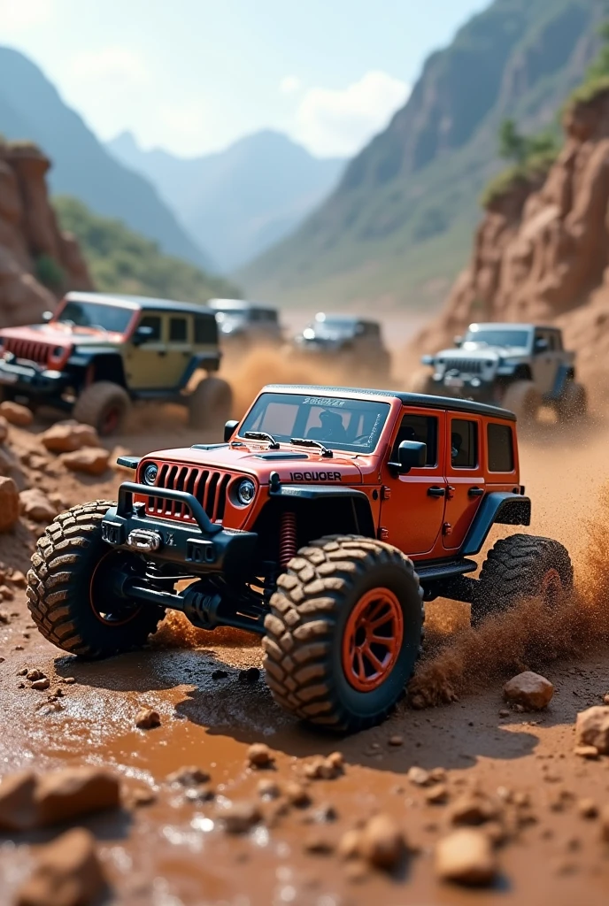 remote controlled small scale toy 
cars, jeep, truck, 
racing,off road, mudd, mountain 

