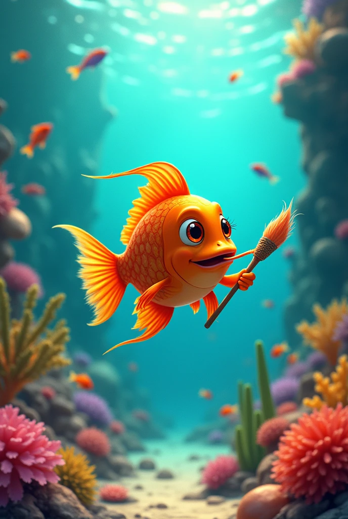 Sea art fish making art in the sea orange fish