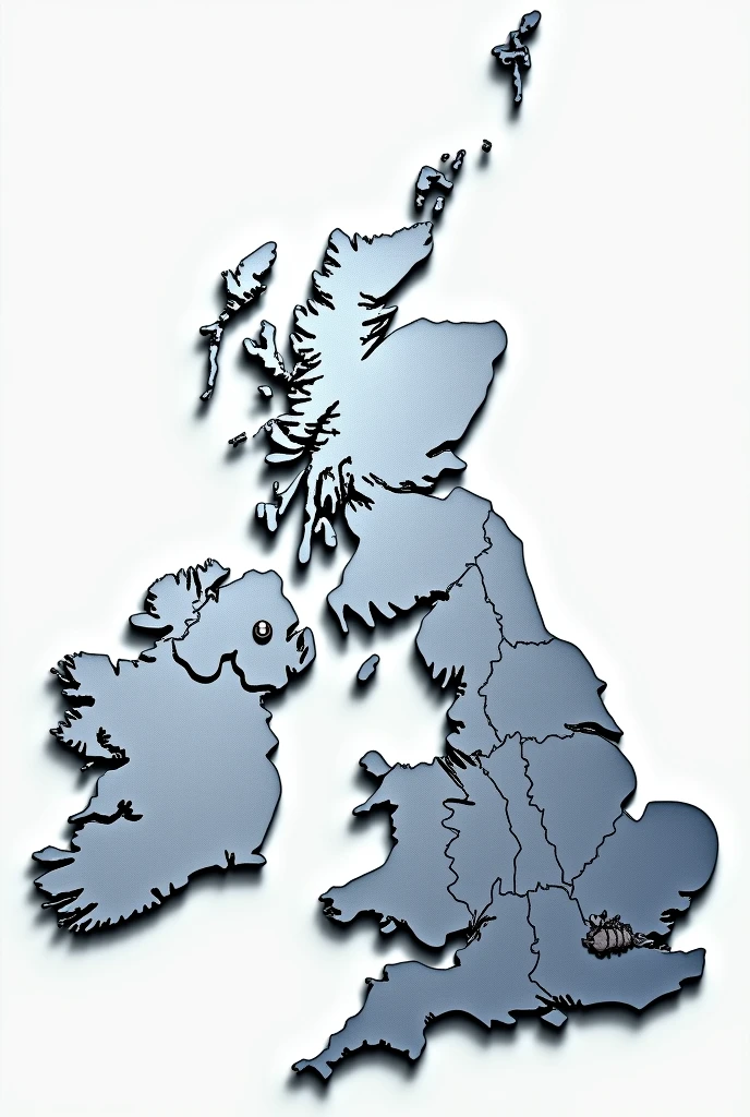 Map of the United Kingdom in combination with the symbol of Psychology