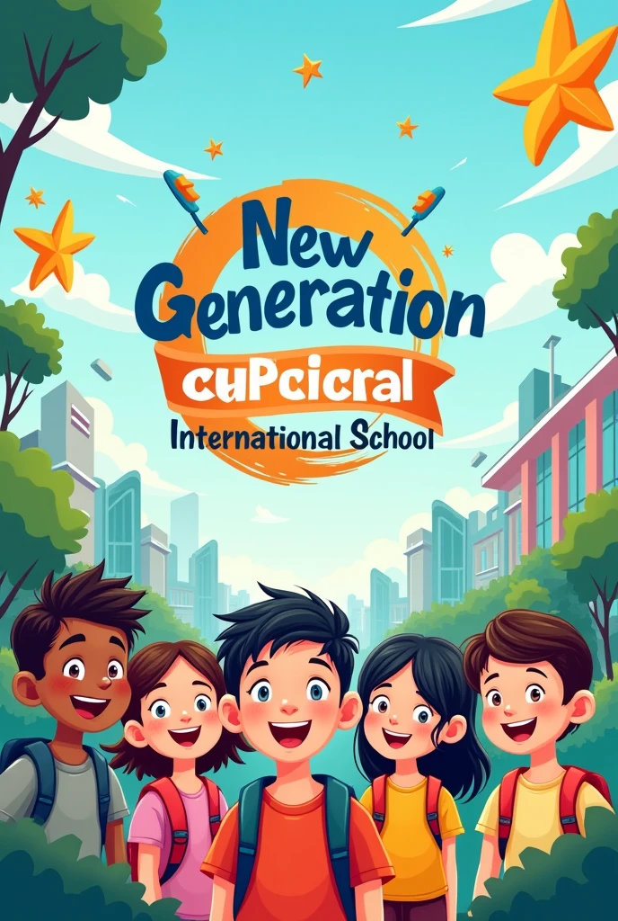 Poster Making
Create a promotional poster for New Generation International School. Apply the principles and guidelines in taking photographs and choosing fonts and colors for your poster. cartoon art style, English language or text