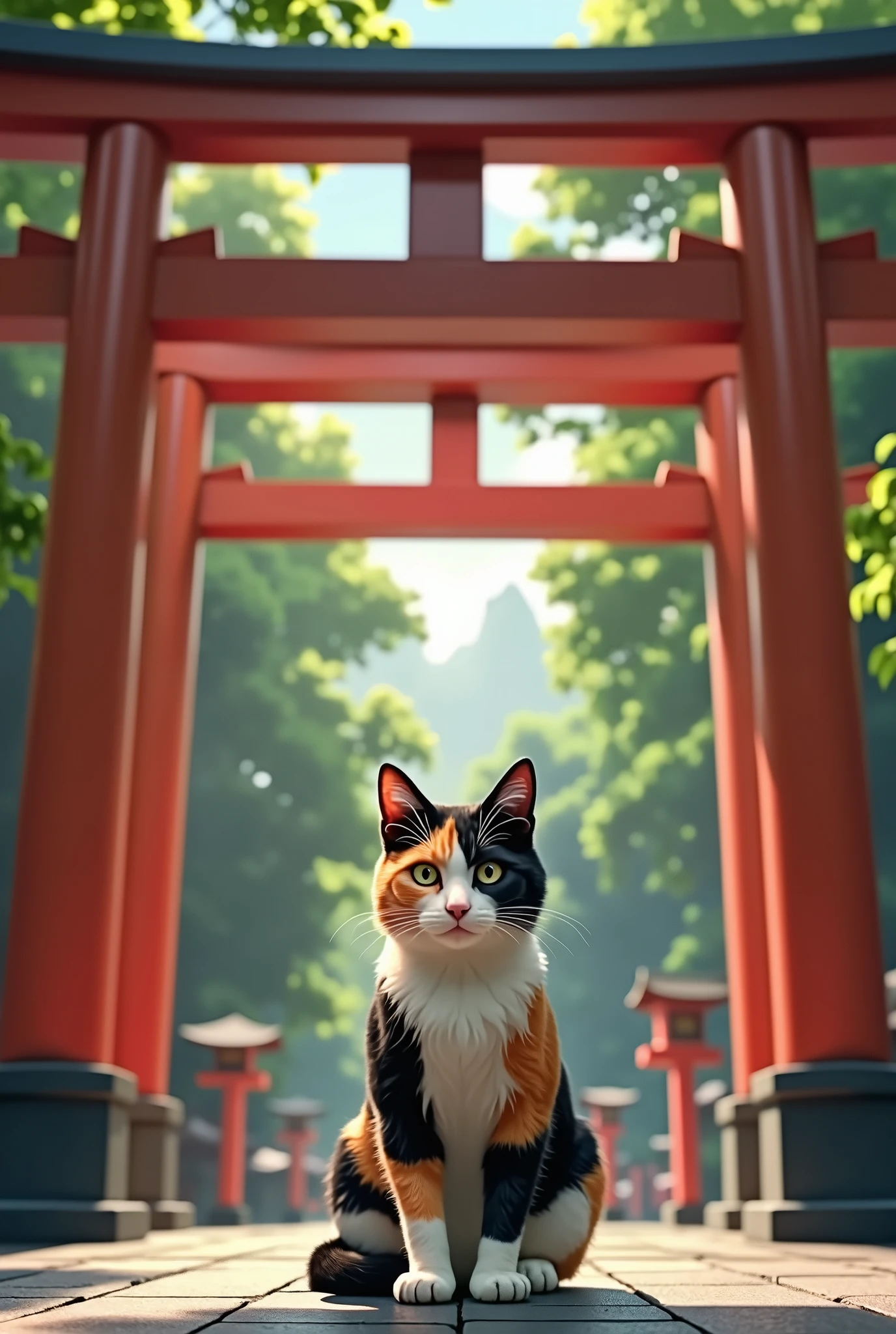 Three-haired cat Real torii