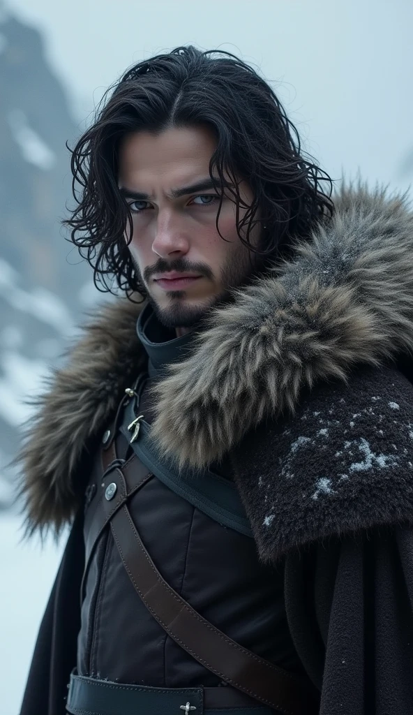 young man Jon Snow - bastard of Lord Winterfell Eddard Stark, Game of Thrones, masterpiece, high resolution,