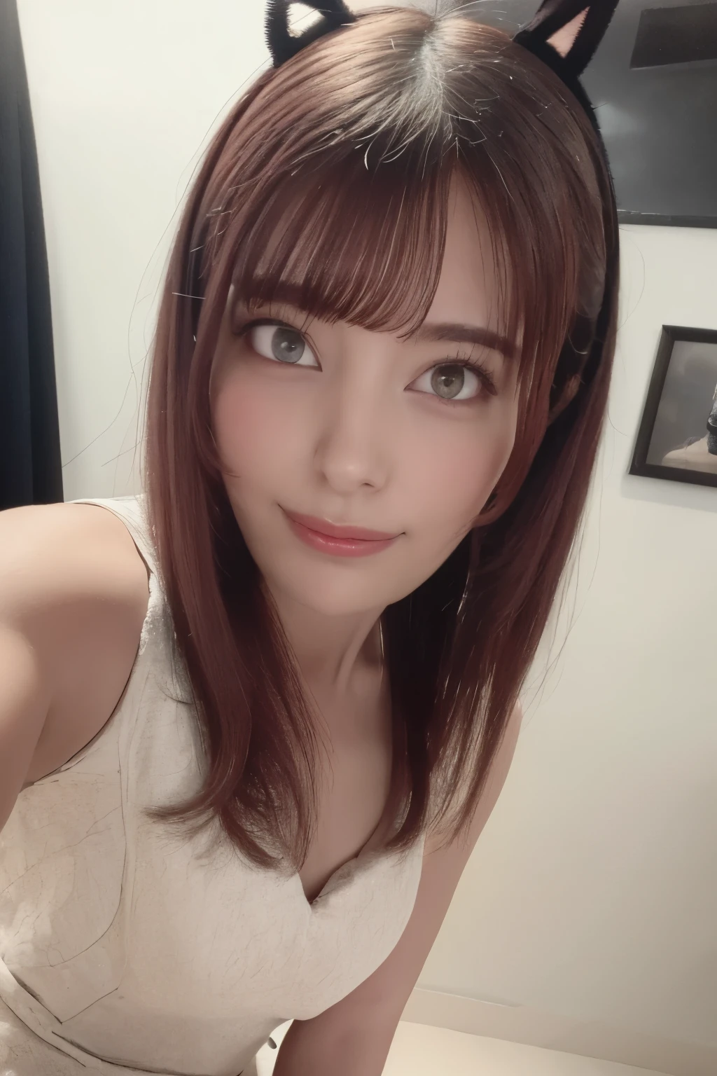One girl, Beautiful woman,Bunny girl、Perfect body,, Golden Hair, Standing in a photo studio with white walls, Highly detailed face, Beautiful Eyes, Beautiful Lips, double eyelid, A shy smile, Shorn bangs, Sunburned skin, Pubic Hair Tips, (Highest quality, 8k, masterpiece:1.3), front and full body shot, Pussy Line, Positive, Spread your legs