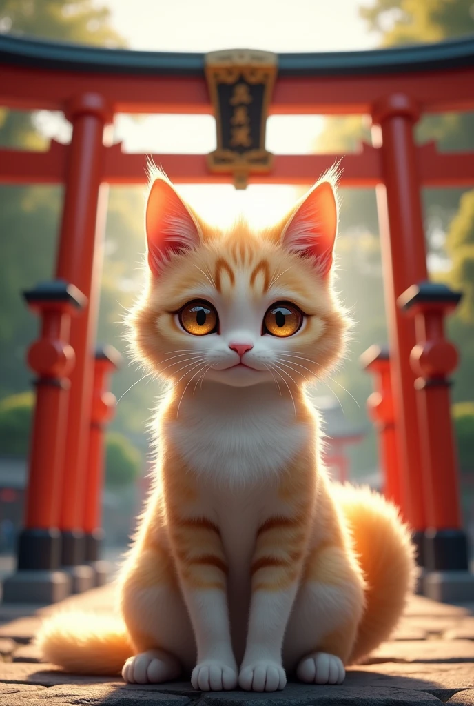Three-haired cat Real torii cute god