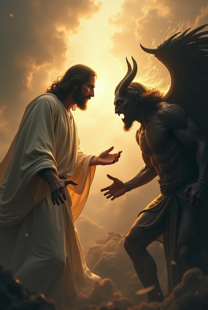 Jesus fight satan