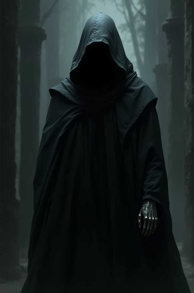 Dark man in hood 