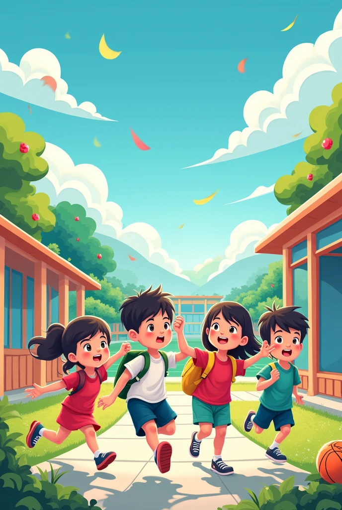 Poster Making
Create a promotional poster for New Generation International School. Apply the principles and guidelines in taking photographs and choosing fonts and colors for your poster. cartoon art style, English language or text. make it more like have sports have bus and everything that students activity