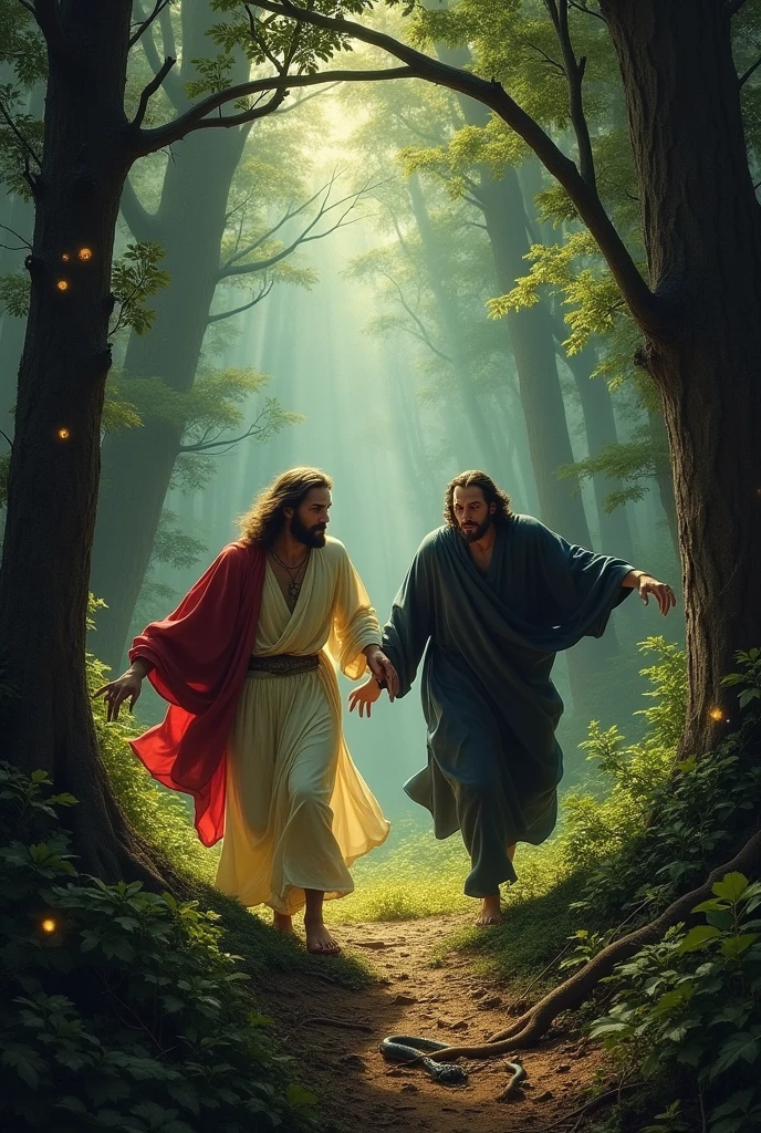 jesus chased satan into the woods