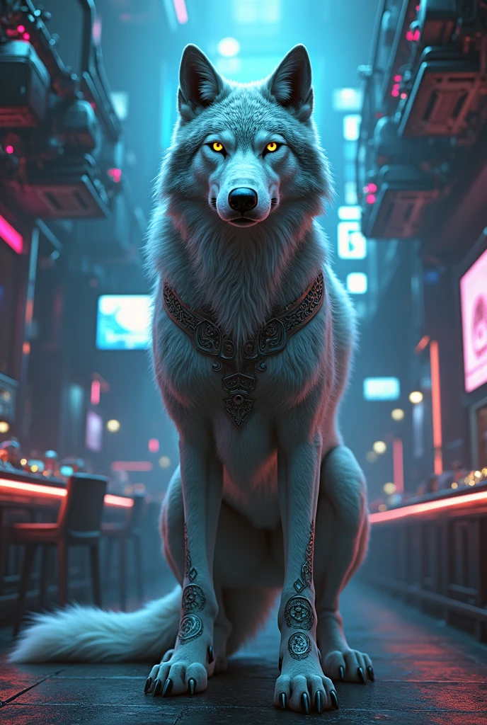 Wolf　Guardian deity　mysterious　modern　Cyber Pub
