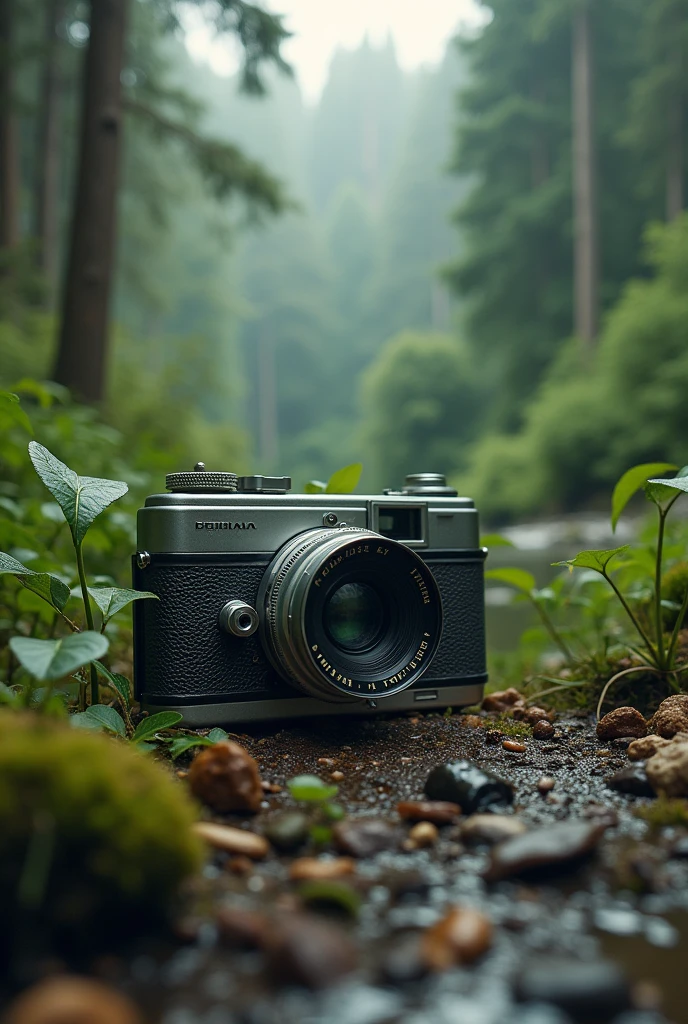 Give me a picture of a camera in nature and pollution 