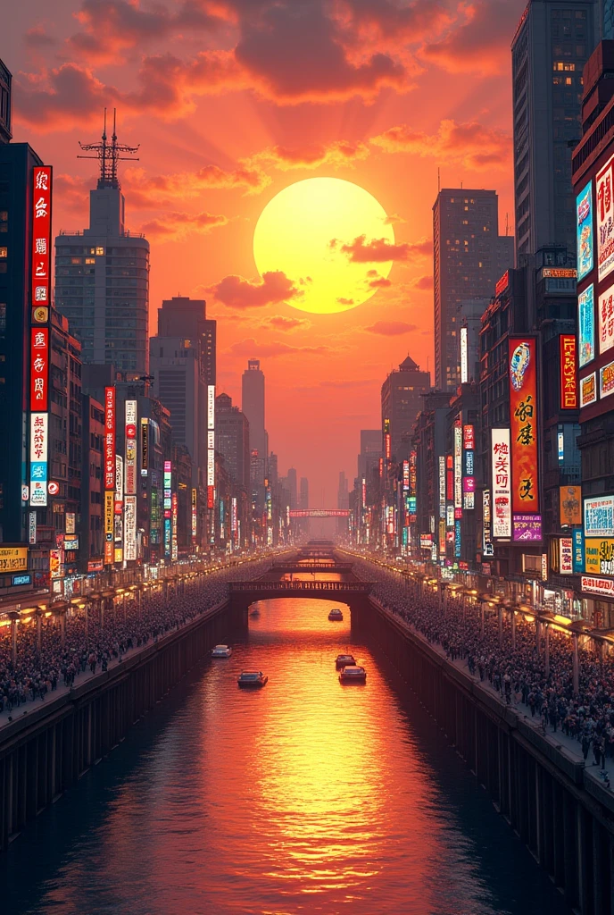 Dotonbori City in S u n s e t