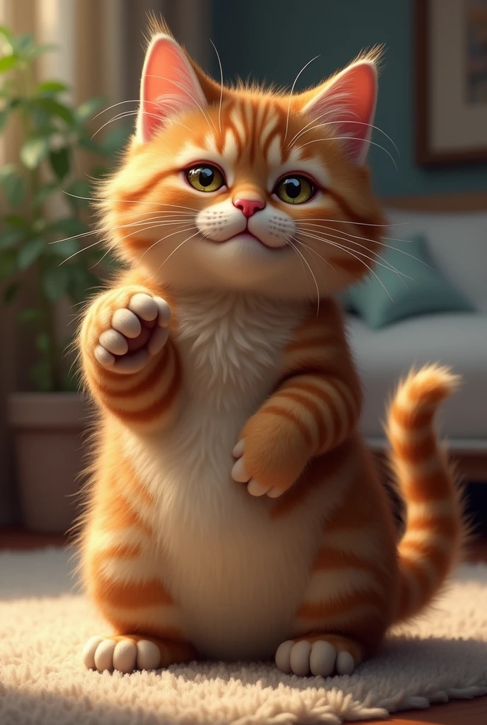 Cat scratching his balls from waiting so long