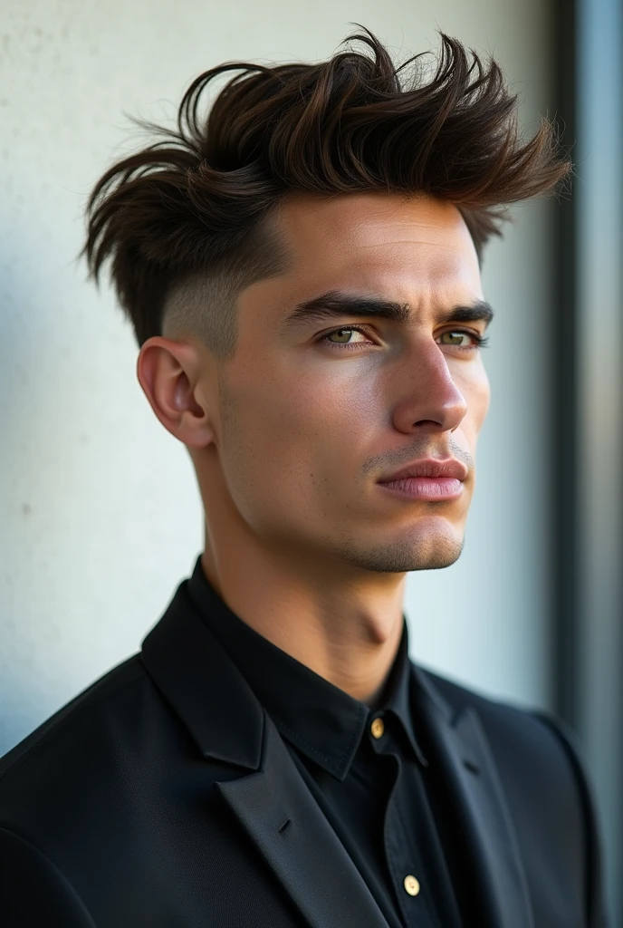 Seven long haircut with gradient on the sides for men