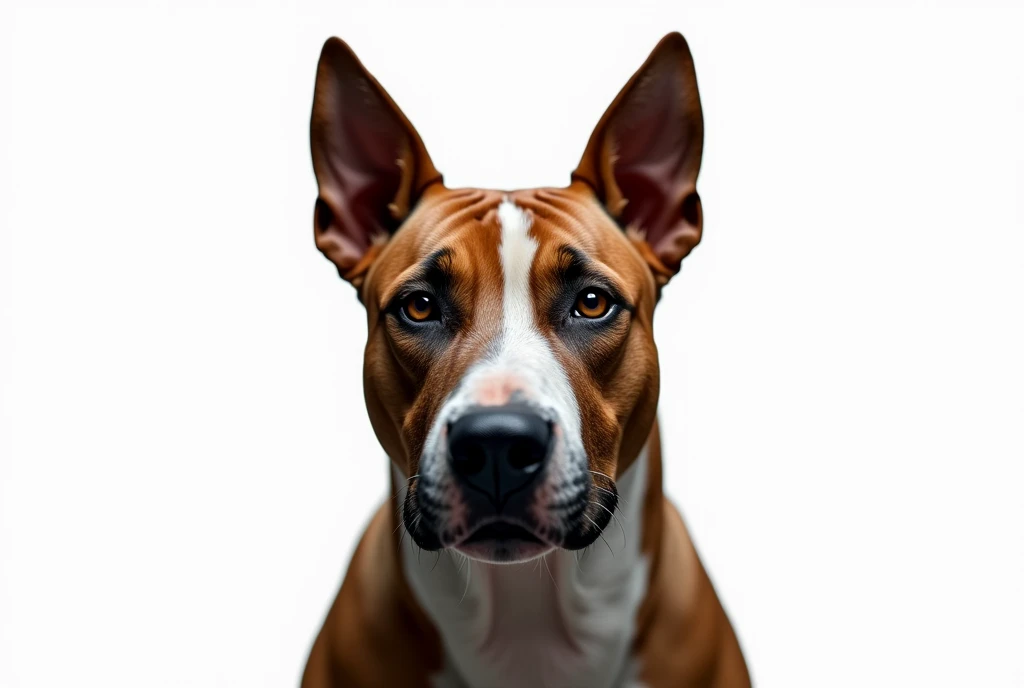 stafford bull terrier head, epic photo, high details, white background