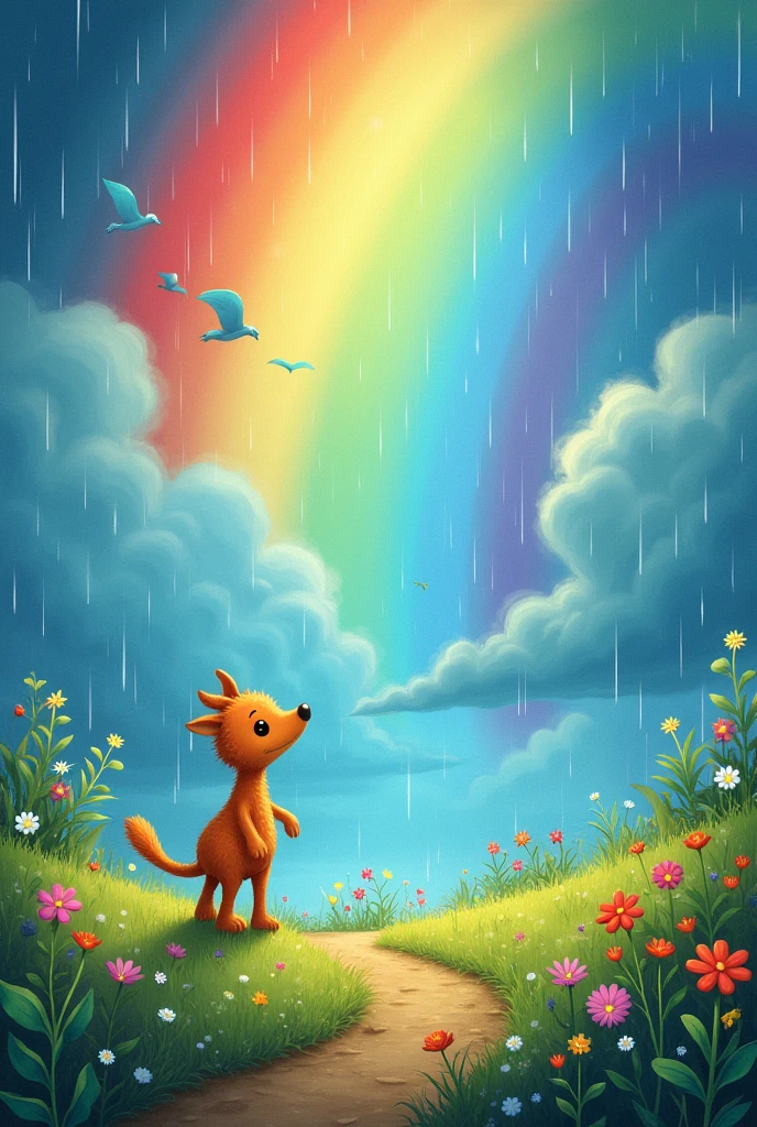 for kids poem And after the rain, the sun will show,
A rainbow bright, with colors aglow.