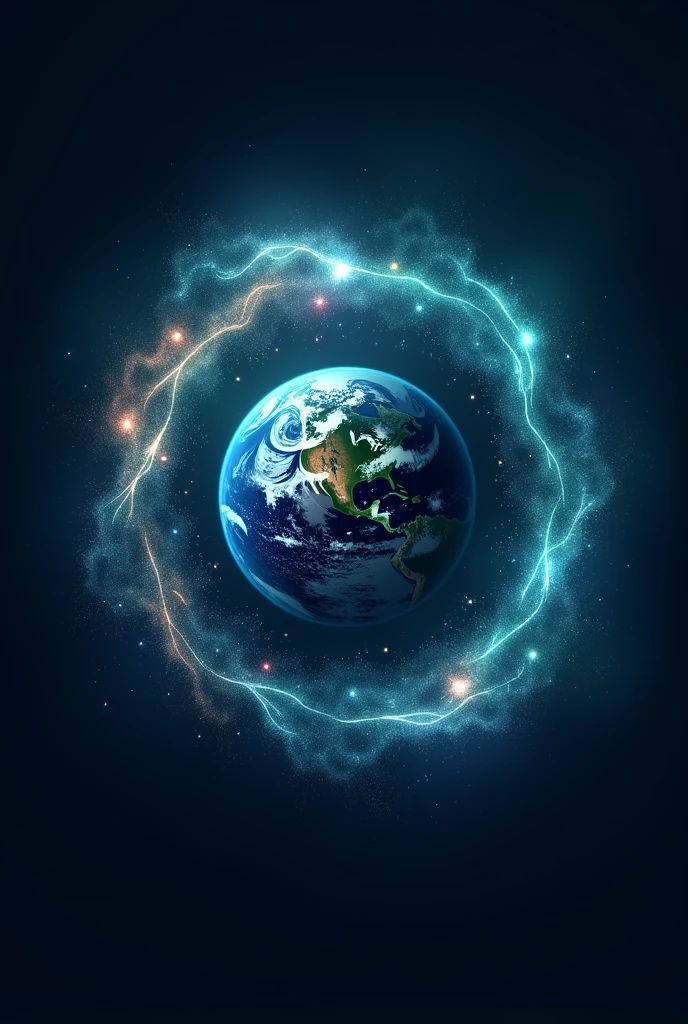 Prompts A logo that has a planet with a galaxy background