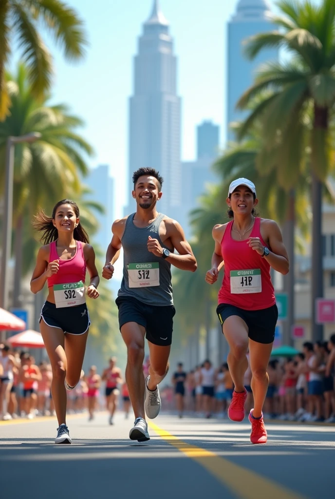 Philippines city road marathon handsome friends