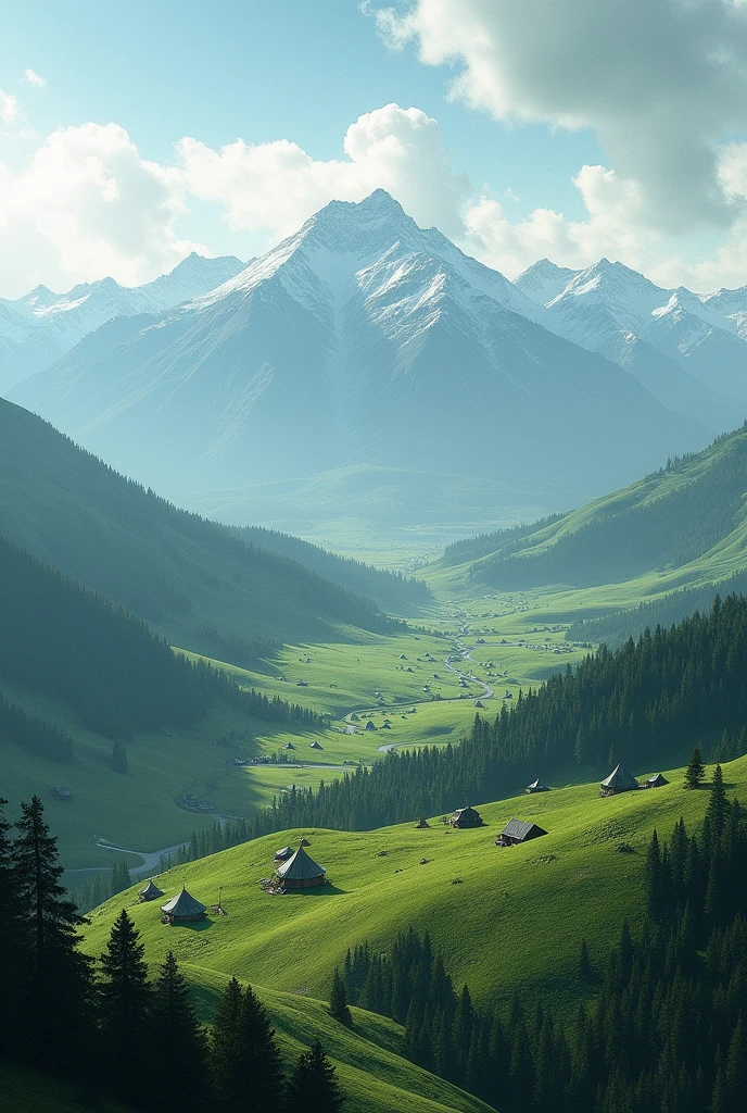 Beautiful senary landscape hills and mountains like army camps