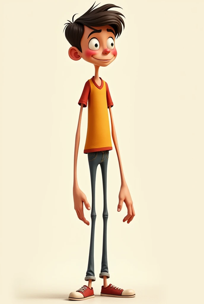 Six teen years old cartoon tall boy full body head to leg some other poses with his hand