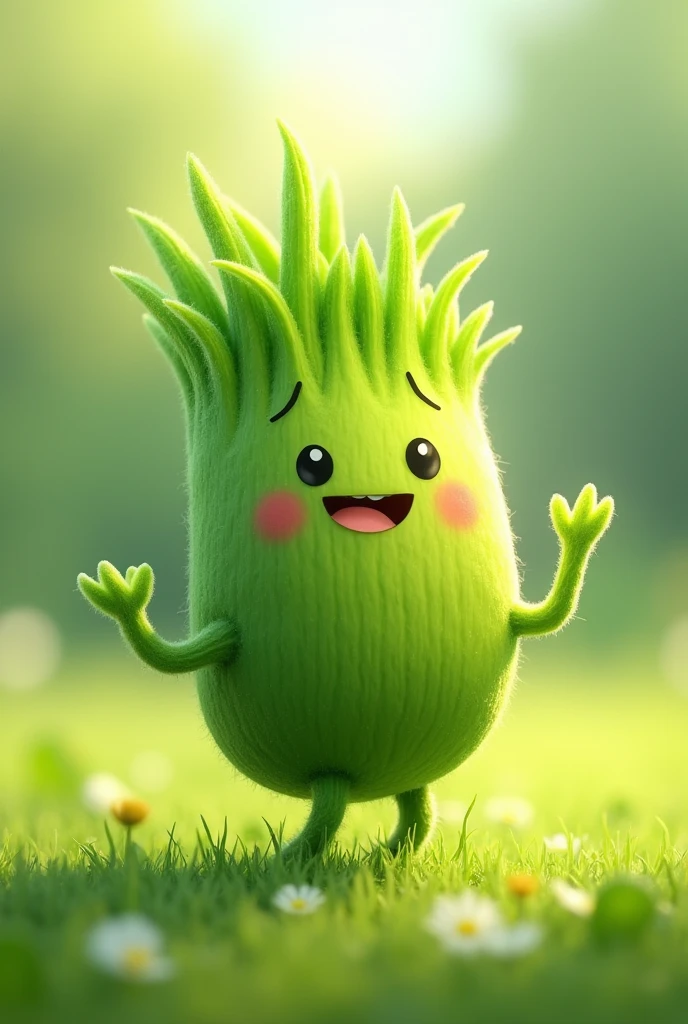 Make a very small grass with its own life, arms and legs and a face.

