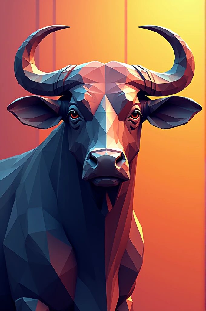 Create a 3D polygon-style portrait of a beautiful and handsome Thai buffalo head, featuring long, elegant curved horns. The design should use geometric shapes, with a mix of bright and contrasting colors to give it a modern, digital look. Include the text '10th Anniversary Aggie 51 CMU' in a bold, stylish font, positioned elegantly to complement the buffalo design. The overall composition should be visually striking, with a blend of traditional Thai elements and contemporary art style