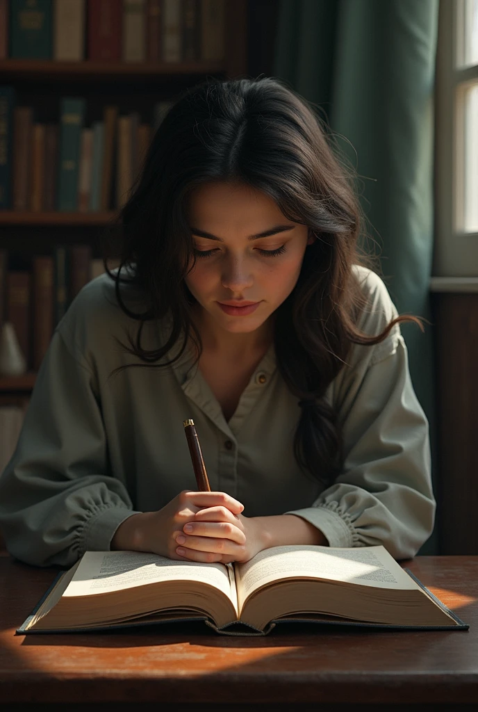 A subject with a book developed his cognitive part