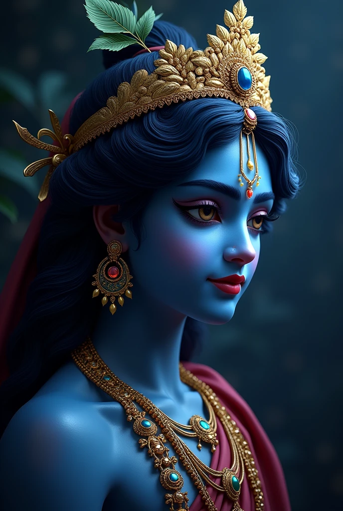 Black background Krishna picture with widely background 