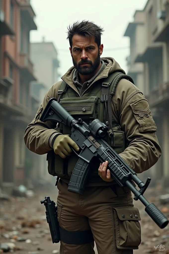 One man using m416 gun