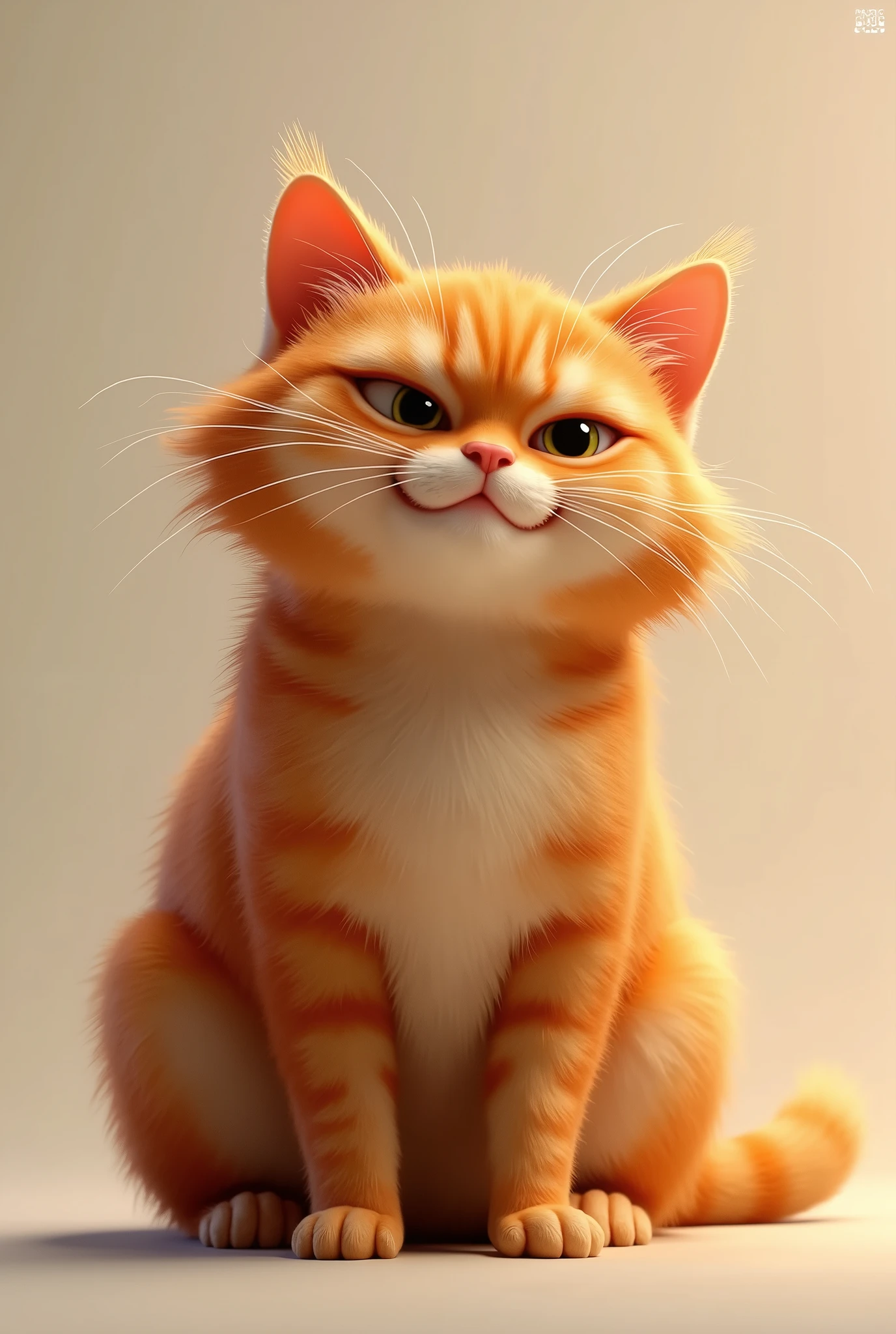 Orange cat smirk face